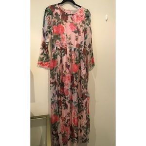 SheIn Chiffon Floral Maxi Dress Medium NWOT
